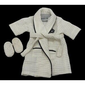 18" Doll Sized Boca Terry Robe and Slippers Waffle Knit fits American Girl